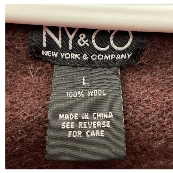 Vtg New York & Company Plaid Pullover Crewneck 100% WOOL Sweater Large - Picture 5 of 6